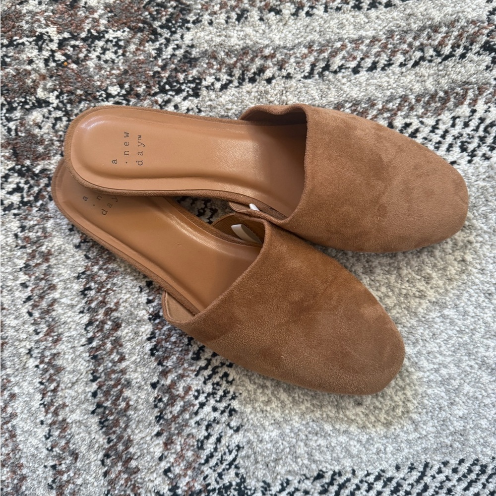 A New Day Women's Brown Suede Mules